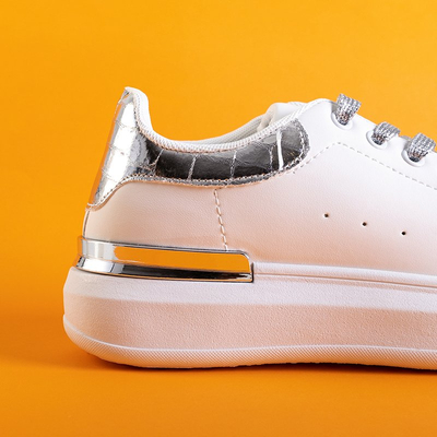 Chaussures de sport femme Pamelia blanches et argentées - Vêtements