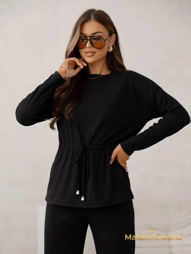 Royalfashion Ensemble pour femmes en coton côtelé style pull