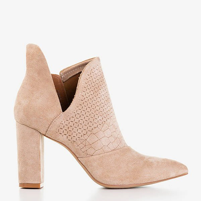 Bottines femme marron clair sur un montant supérieur avec une coupe Fimoli - Footwear