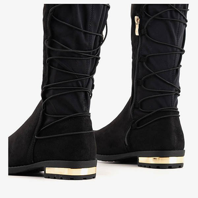 Royan Black Over The Knee Boots - Chaussures