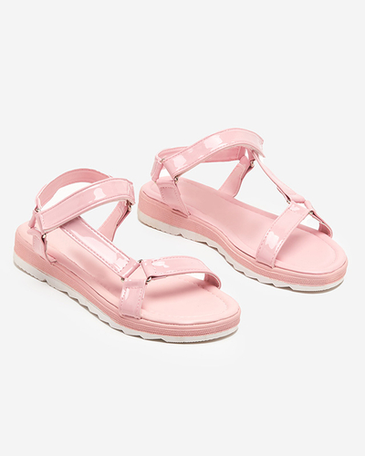 Rose Sandales plates Hereris pour femmes - Chaussures