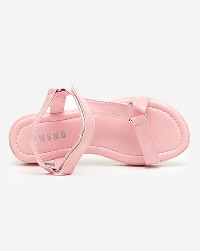 Rose Sandales plates Hereris pour femmes - Chaussures