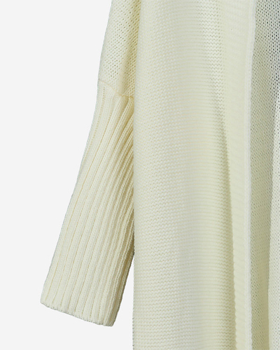 Long cardigan cape blanc pour femme avec capuche - Vêtements