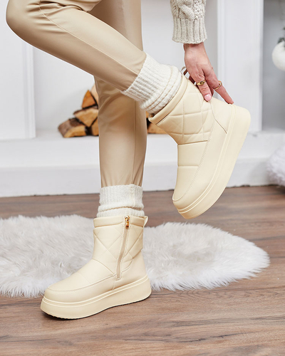Royalfashion Beige bottes pour femmes a'la bottes de neige Kacecica