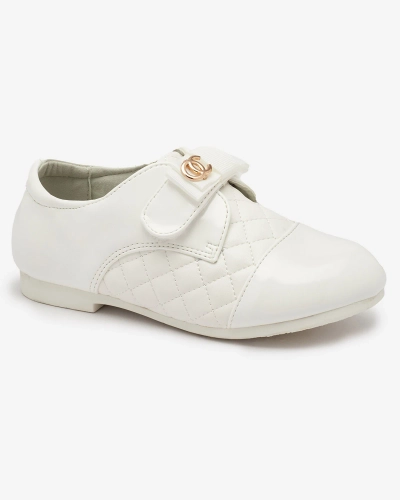 Demi chaussures en cuir écologique matelassé blanc pour filles Mawert- Footwear