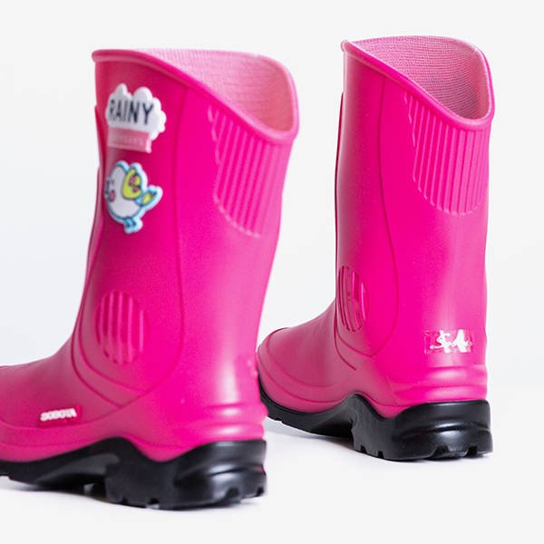Bottes de pluie pour enfants fuchsia et noires Happy Baby - Footwear