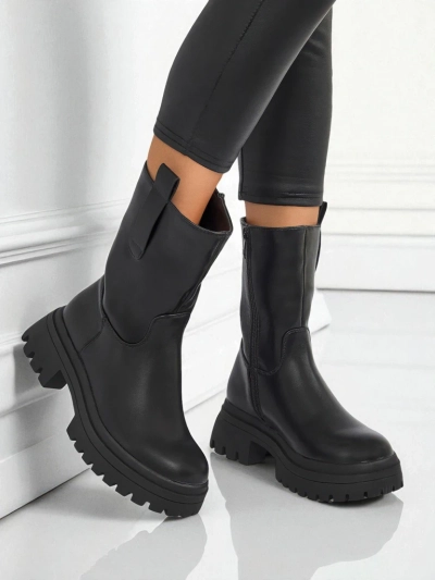 Bottines montantes pour femmes en cuir écologique Scarlet Mist