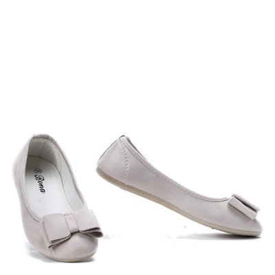 Beżowe baleriny z kokardą Wake Me Up- Obuwie