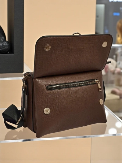Sac à Main Venezia Élégant en Cuir Écologique de Couleur Marron Foncé