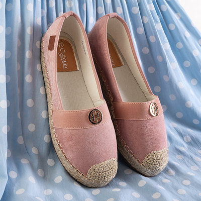 Espadrilles roses pour femmes à talons plats Anatola - Chaussures