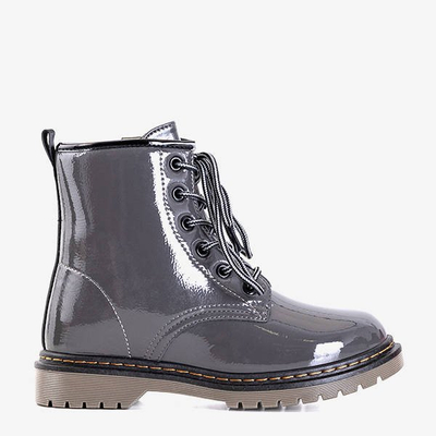 Bottes enfant laquées gris foncé Lesia - Chaussures
