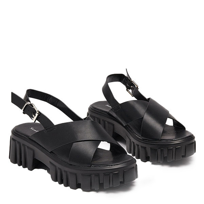 Sandales noires pour femme sur une semelle massive Otida - Footwear