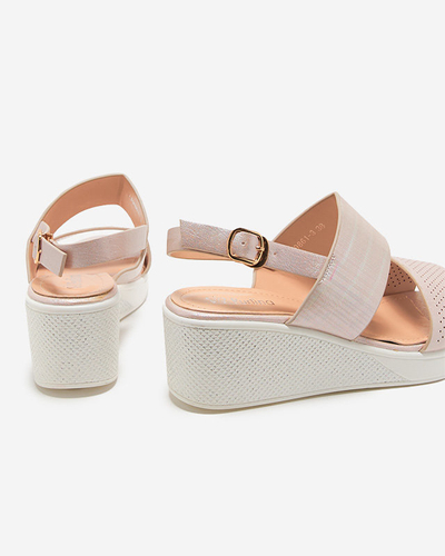 Sandales roses pour femmes sur un coin Velmisa - Chaussures