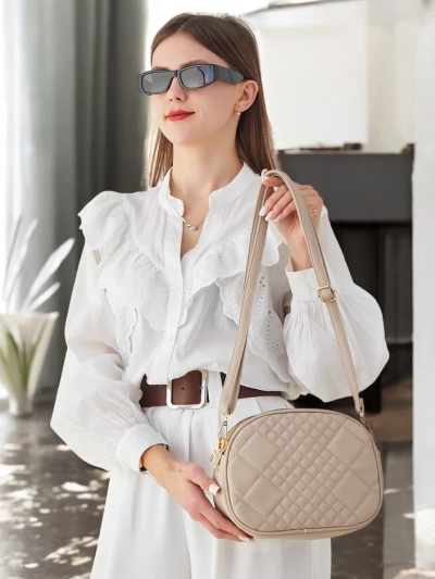 Royalfashion petit sac à main ovale pour femmes en éco-cuir