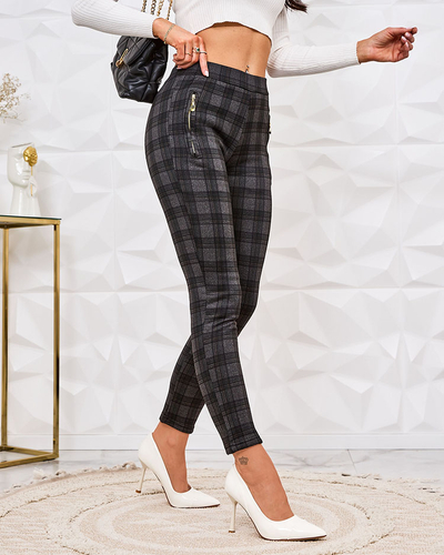 Royalfashion Pantalon teggings à carreaux isolé pour femme
