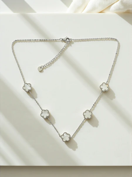 Sofia Argentum Collana – collier argent fleurs avec nacre