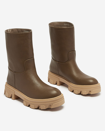 Bottines à enfiler marron foncé pour femme avec isolation Mekira - Footwear