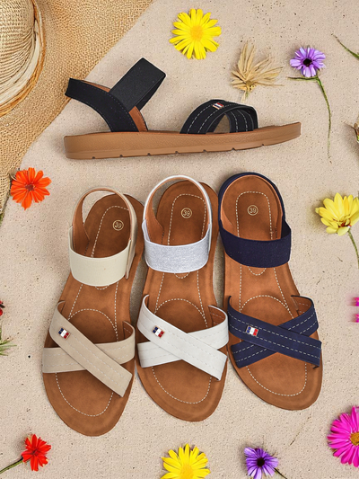 Royalfashion Sandales pour femmes à élastique Zerefis