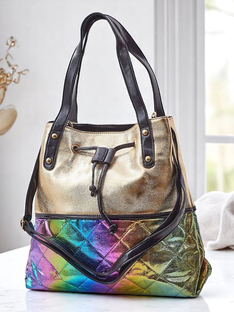 Royalfashion Grand sac à main femme Golden Luxe Shopper