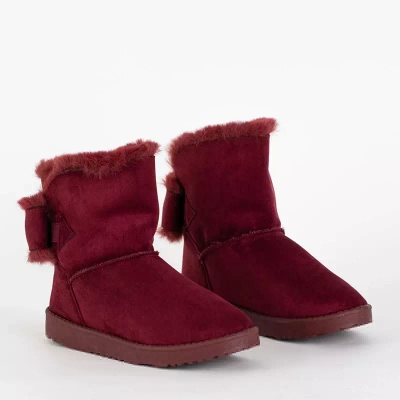 OUTLET Snow boots femme bordeaux à nœud Kioli - Chaussures