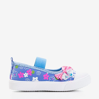 Mini ballerines bleues à fleurs pour enfants - Footwear