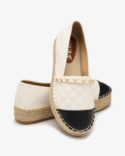 OUTLET Espadrilles compensées pour femme en blanc Liggos- Footwear