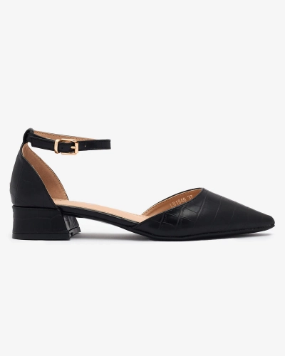 OUTLET Royalfashion Ballerines noires pour femme avec découpe Sefozi