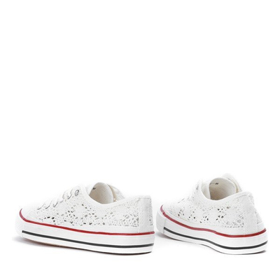 OUTLET Baskets blanches avec bordure en dentelle Envine - Footwear