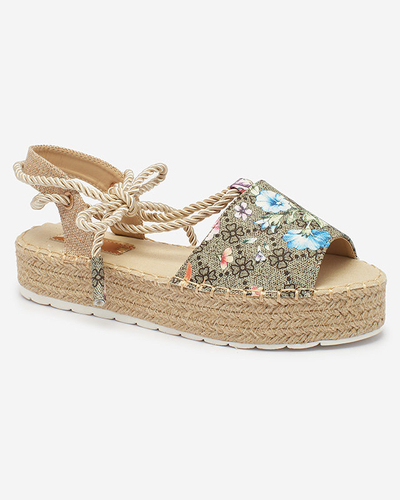 Royalfashion Espadrilles kaki pour femme en fleurs Elizeaf
