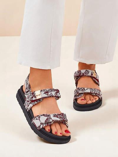 Sandales Royalfashion pour femme avec imprimé Aloé