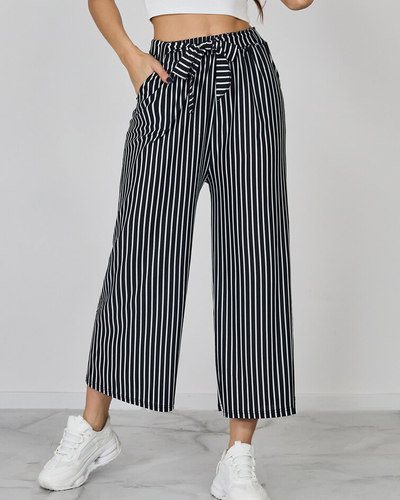 Royalfashion Pantalon large rayé femme 7/8