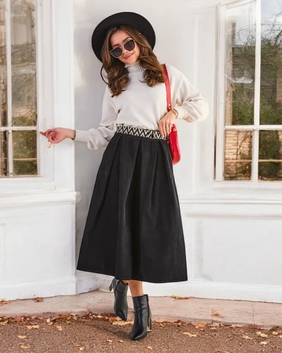 Jupe midi pour femme de Royalfashion a' la corduroy