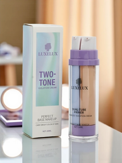 Crème 2-en-1 avec base de maquillage violette et fond de teint - neutralise les tons jaunes et terreux