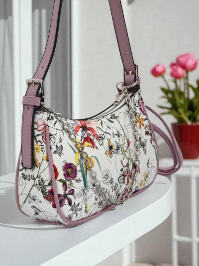 Royalfashion Petit sac à main pour femme en cuir écologique avec motif floral Lily Bloom