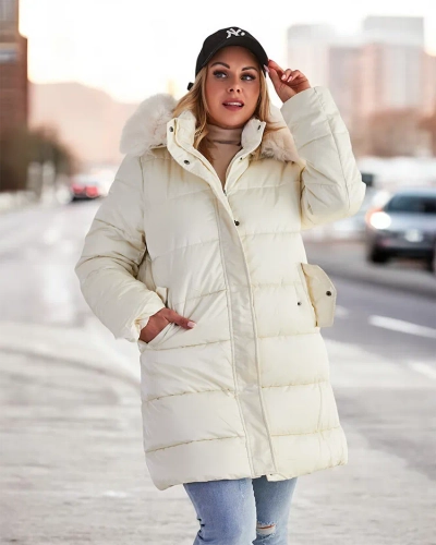 Royalfashion Veste d'hiver matelassée pour femme