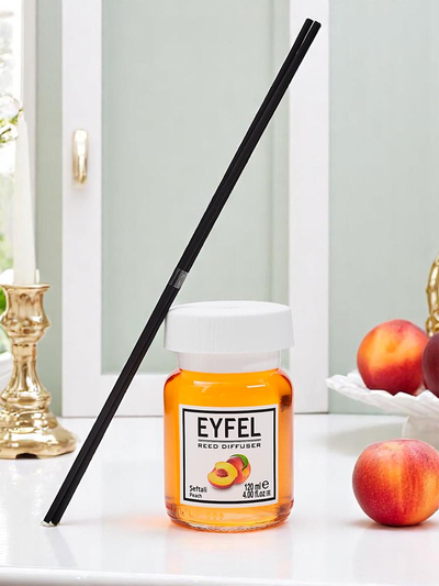 Royalfashion EYFEL Bâtonnets pour diffuseur à roseaux Seftali Pêche 120 ml