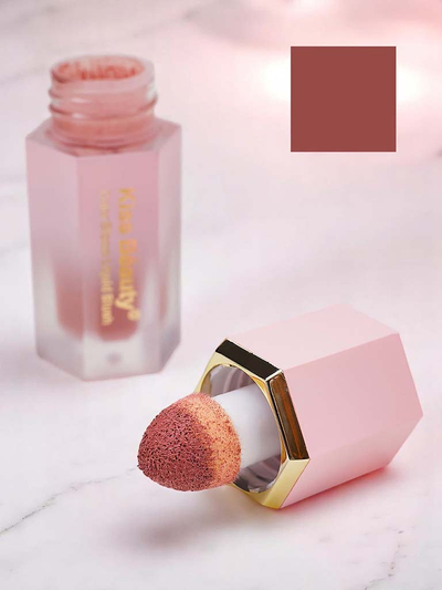 Fard à joues liquide Kiss Beauty avec éponge, couleur Crush