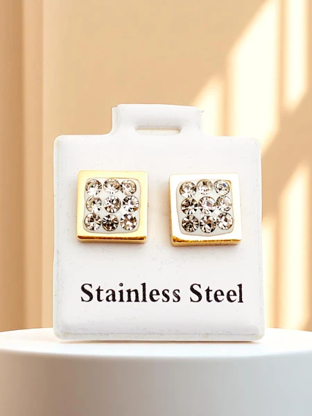Boucles d'oreilles pour femmes Royalfashion Square en zircon cubique