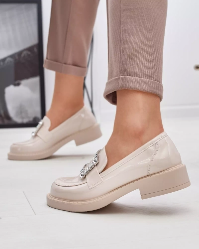 Chaussures femme beiges avec cristaux Larri - Chaussures