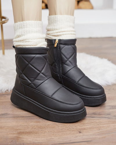 Royalfashion Noir bottes pour femmes a'la bottes de neige Kacecica