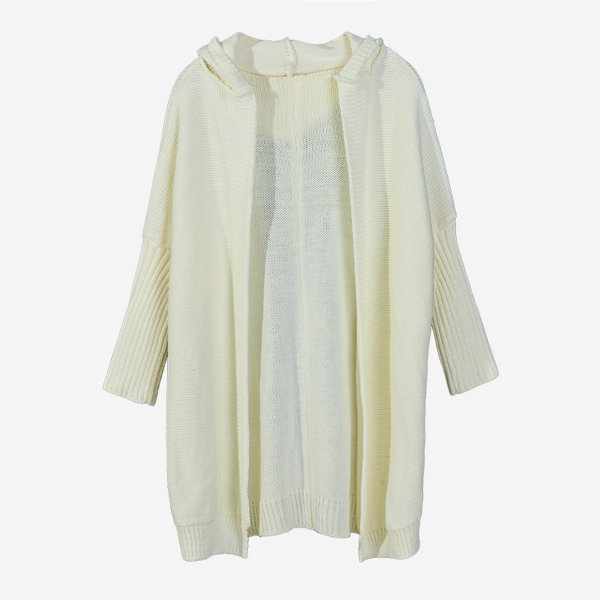 Long cardigan cape blanc pour femme avec capuche - Vêtements