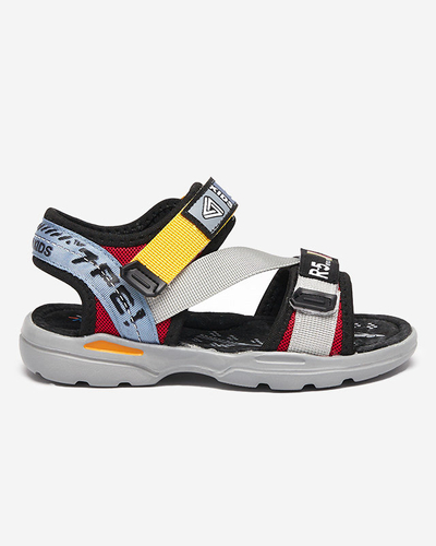 Sandales grises pour garçon avec inserts colorés et inscriptions Reberik - Footwear