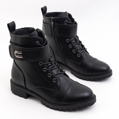 Bottines noires à lacets Sido- Footwear