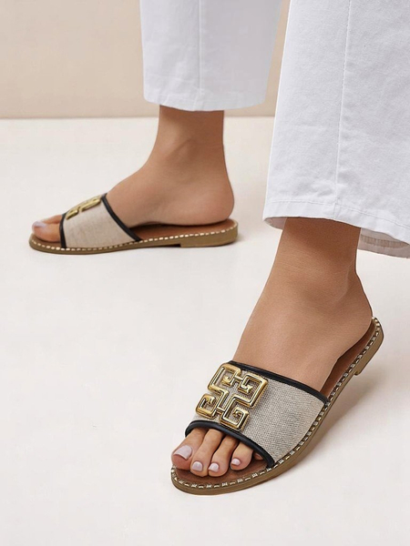 Royalfashion Chaussons à semelle plate pour femmes Rorole