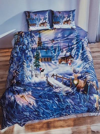 Royalfashion Linge de lit de Noël 160x200 ensemble 3 pièces