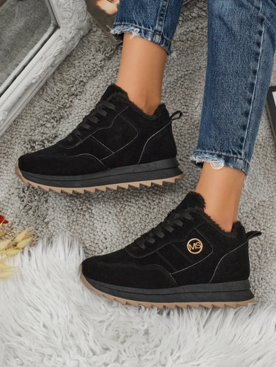 Nero Eleganza Chaussures de Sport Chaudes pour Femmes