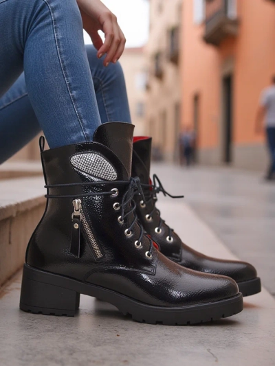 Royalfashion Bottines pour femmes, bottes de travail Volio