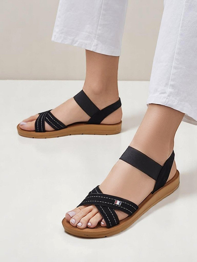 Royalfashion Sandales pour femmes à élastique Zerefis