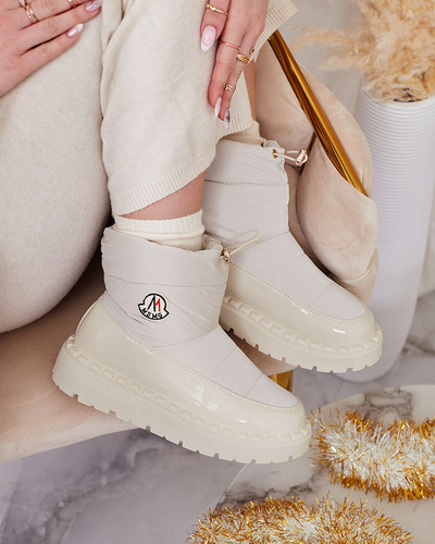Royalfashion Bottes de neige à enfiler pour femme en couleur crème Ireda