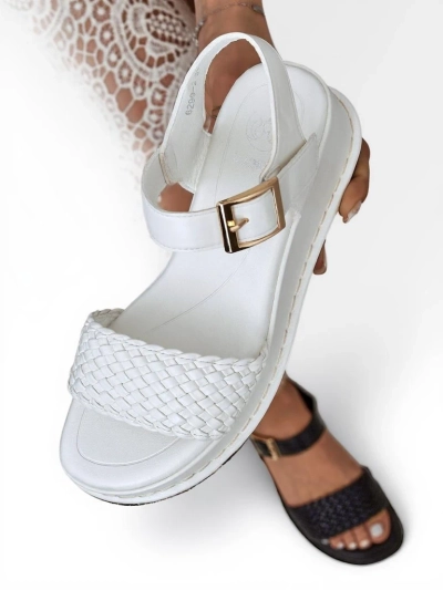 Royalfashion Sandales compensées femme avec bride tressée Fiolle